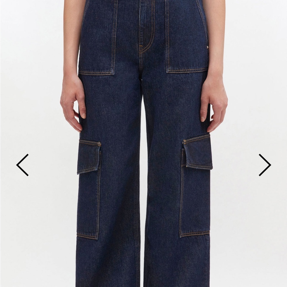 Ganni Dark Wash Cargo Jeans
